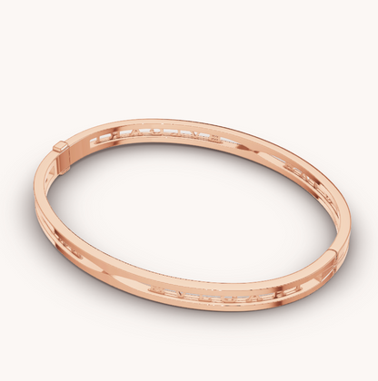 [⭐Clover Jewelry]ZERO 1 SPIRAL LOGO PINK GOLD BRACELET