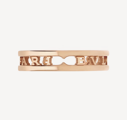 [⭐Clover Jewelry]ZERO 1 ONE-BAND WITH OPENWORK LOGO SPIRAL RING