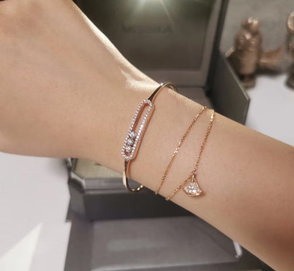[⭐Clover Jewelry]Move Pavé Diamond Bangle Bracelet M