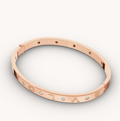 [⭐Clover Jewelry]ZERO 1 PINK GOLD 12 DIAMONDS BRACELET