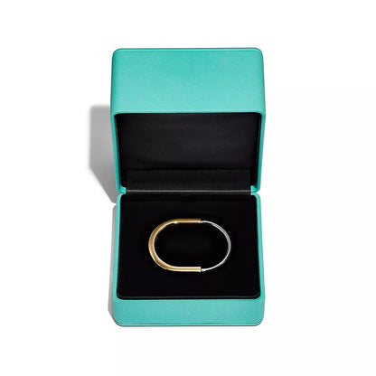 [Clover Jewelry]LOCK BRACELET YELLOW AND WHITE GOLD