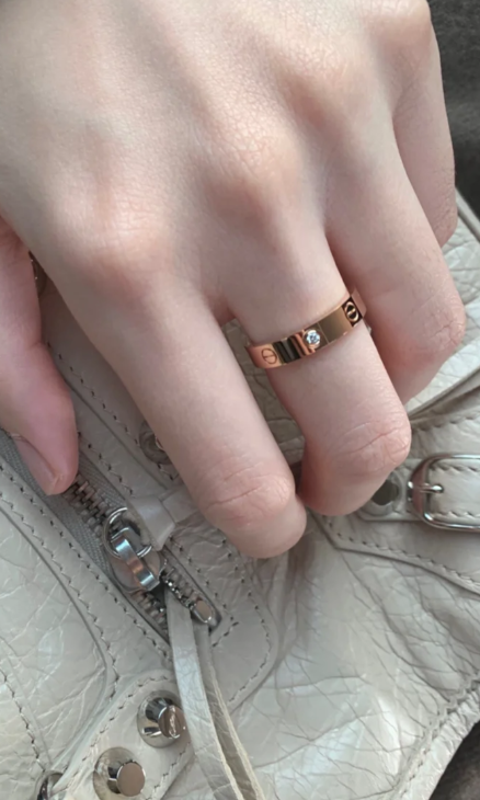 [⭐Clover Jewelry]LOVE RING 4MM 1 DIAMOND
