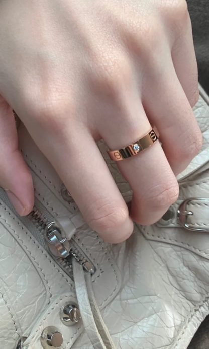 [⭐Clover Jewelry]LOVE RING 4MM 1 DIAMOND