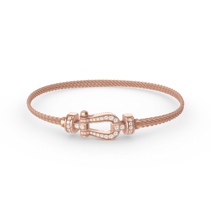 [⭐Clover Jewelry]FORCE SMALL HORSESHOE  DIAMOND CHAIN ROPE BRACELET
