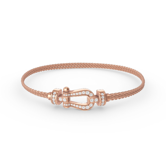[⭐Clover Jewelry]FORCE SMALL HORSESHOE  DIAMOND CHAIN ROPE BRACELET