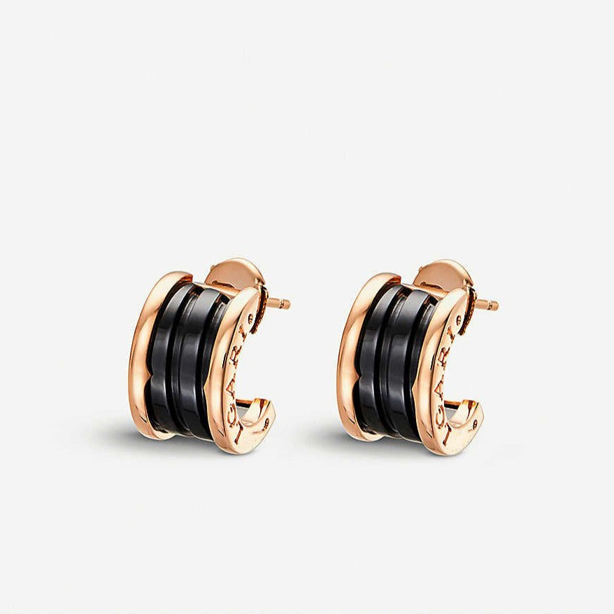 [⭐Clover Jewelry]ZERO 1 PINK GOLD CERAMIC EARRINGS