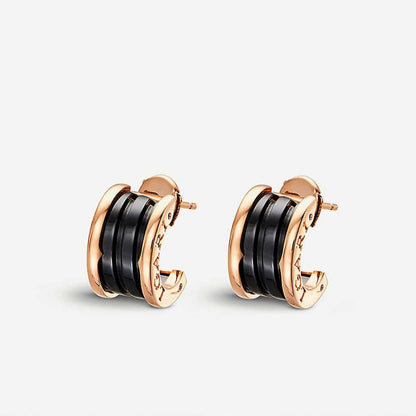 [⭐Clover Jewelry]ZERO 1 PINK GOLD CERAMIC EARRINGS