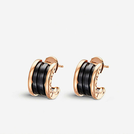 [⭐Clover Jewelry]ZERO 1 PINK GOLD CERAMIC EARRINGS