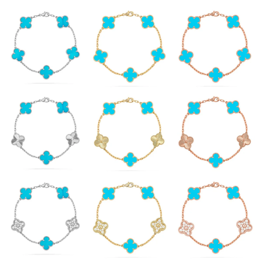 [⭐Clover Jewelry] CLOVER 5 MOTIF TURQUOISE BRACELET COLLECTION