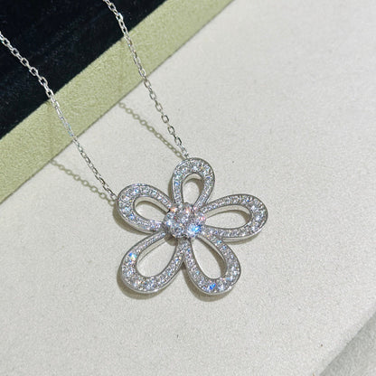 [⭐Clover Jewelry]FLOWERLACE NECKLACE FULL DIAMONDS
