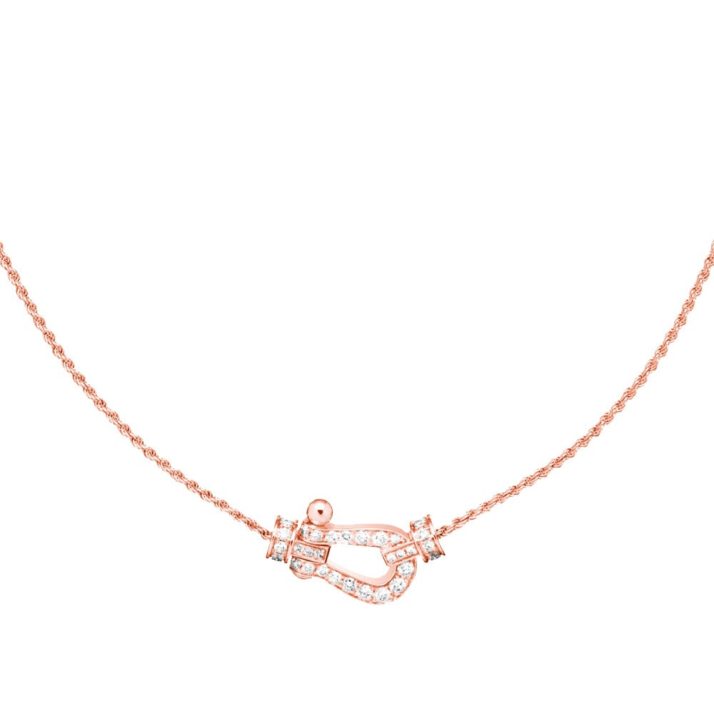 [⭐Clover Jewelry]FORCE 10 PINK GOLD DIAMOND NECKLACE