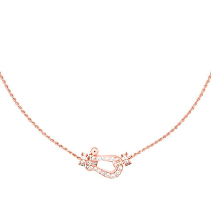 [⭐Clover Jewelry]FORCE 10 PINK GOLD DIAMOND NECKLACE