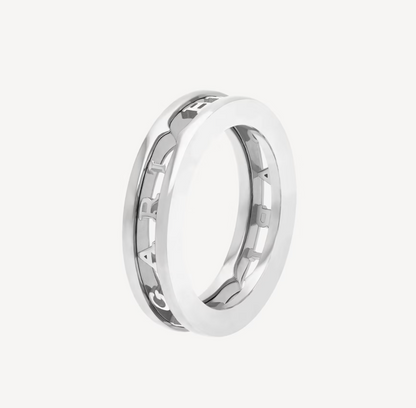 [⭐Clover Jewelry]ZERO 1 ONE-BAND WITH OPENWORK LOGO SPIRAL RING