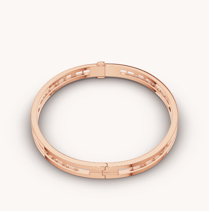 [⭐Clover Jewelry]ZERO 1 SPIRAL LOGO PINK GOLD BRACELET