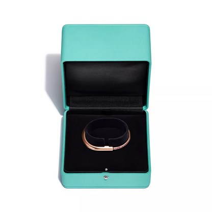 [Clover Jewelry]LOCK BRACELET ROSE DIAMOND PINK GOLD