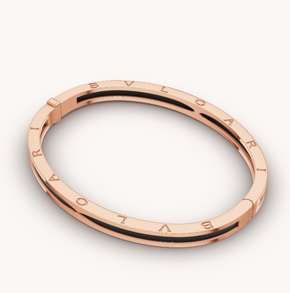 [⭐Clover Jewelry]ZERO 1 PINK GOLD WITH BLACK CERAMIC BRACELET