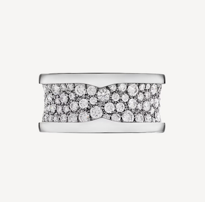 [⭐Clover Jewelry]ZERO 1 WITH PAVED DIAMONDS ON THE SPIRAL RING