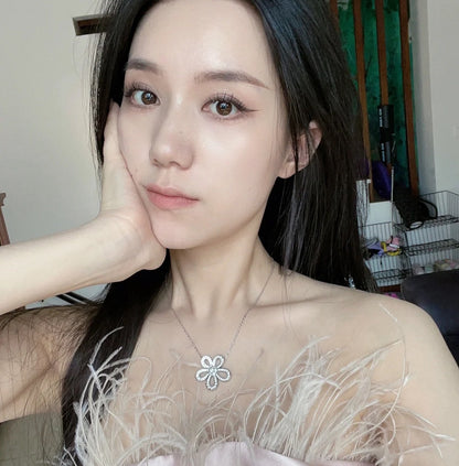 [⭐Clover Jewelry]FLOWERLACE NECKLACE FULL DIAMONDS
