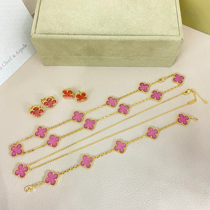 [⭐Clover Jewelry]CLOVER 10 MOTIFS  NEW BUBBLE PINK ENAMEL