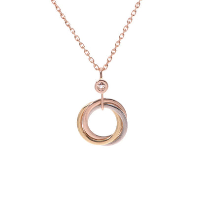 [⭐Clover Jewelry]TRINITY SILVER GOLD PINK GOLD NECKLACE