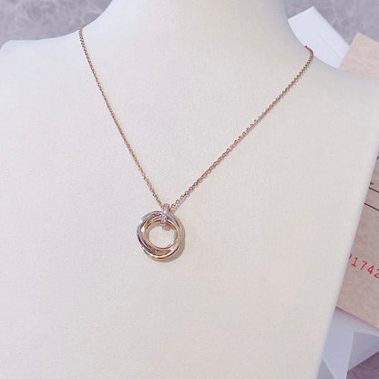 [⭐Clover Jewelry]TRINITY NECKLACE GOLD  DIAMONDS