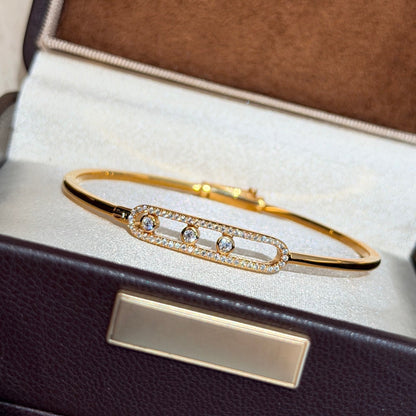 [⭐Clover Jewelry]Move Pavé Diamond Bangle Bracelet M
