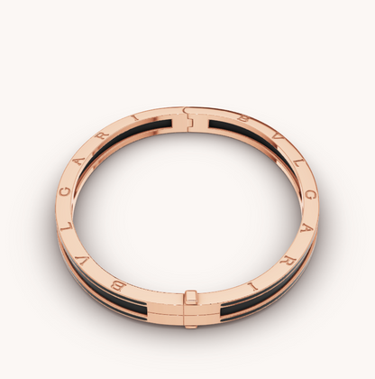 [⭐Clover Jewelry]ZERO 1 PINK GOLD WITH MATTE BLACK CERAMIC BRACELET