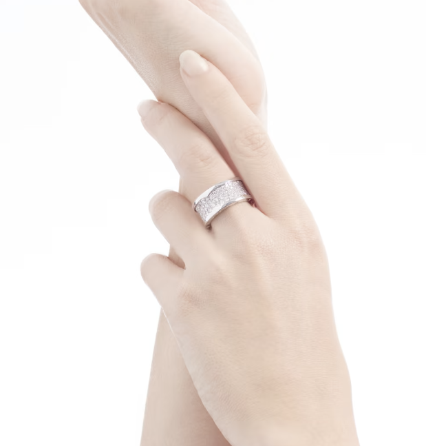 [⭐Clover Jewelry]ZERO 1 WITH PAVED DIAMONDS ON THE SPIRAL RING
