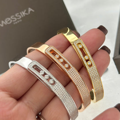 [⭐Clover Jewelry]Move Noa Rose Gold Pavé Diamond Bangle Bracelet