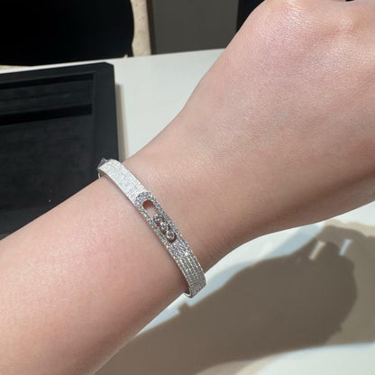 [⭐Clover Jewelry]Move Noa Ciselé half pavé bangle