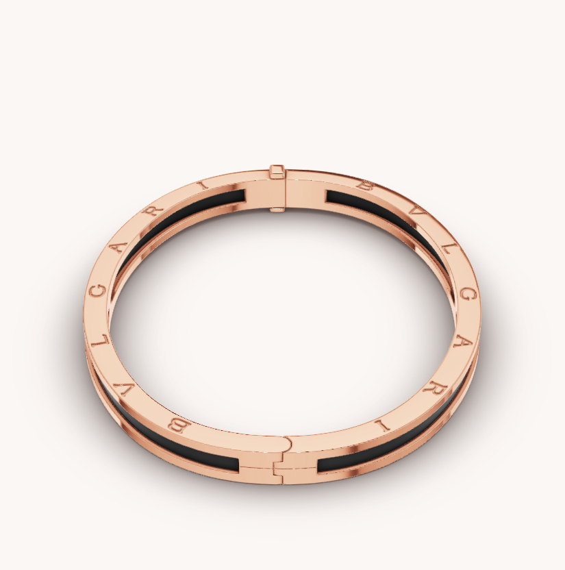[⭐Clover Jewelry]ZERO 1 PINK GOLD WITH BLACK CERAMIC BRACELET