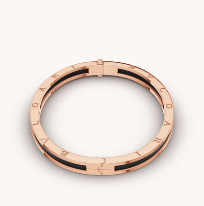 [⭐Clover Jewelry]ZERO 1 PINK GOLD WITH BLACK CERAMIC BRACELET