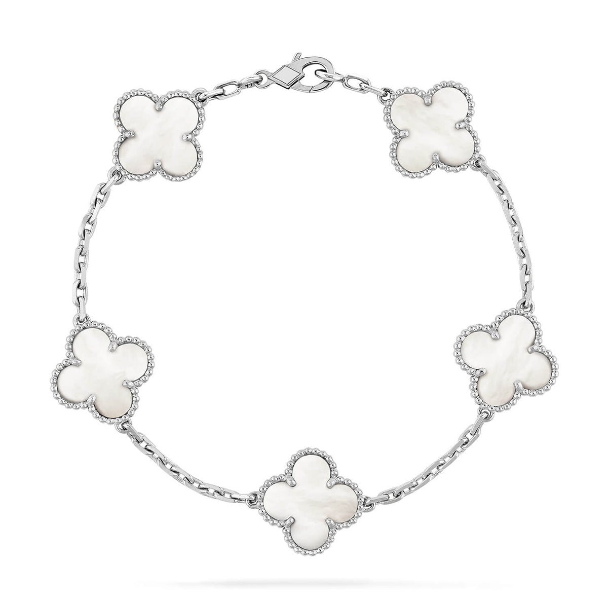 [⭐Clover Jewelry]CLOVER WHITE PEARL MOP 5 MOTIF BRACELET COLLECTION