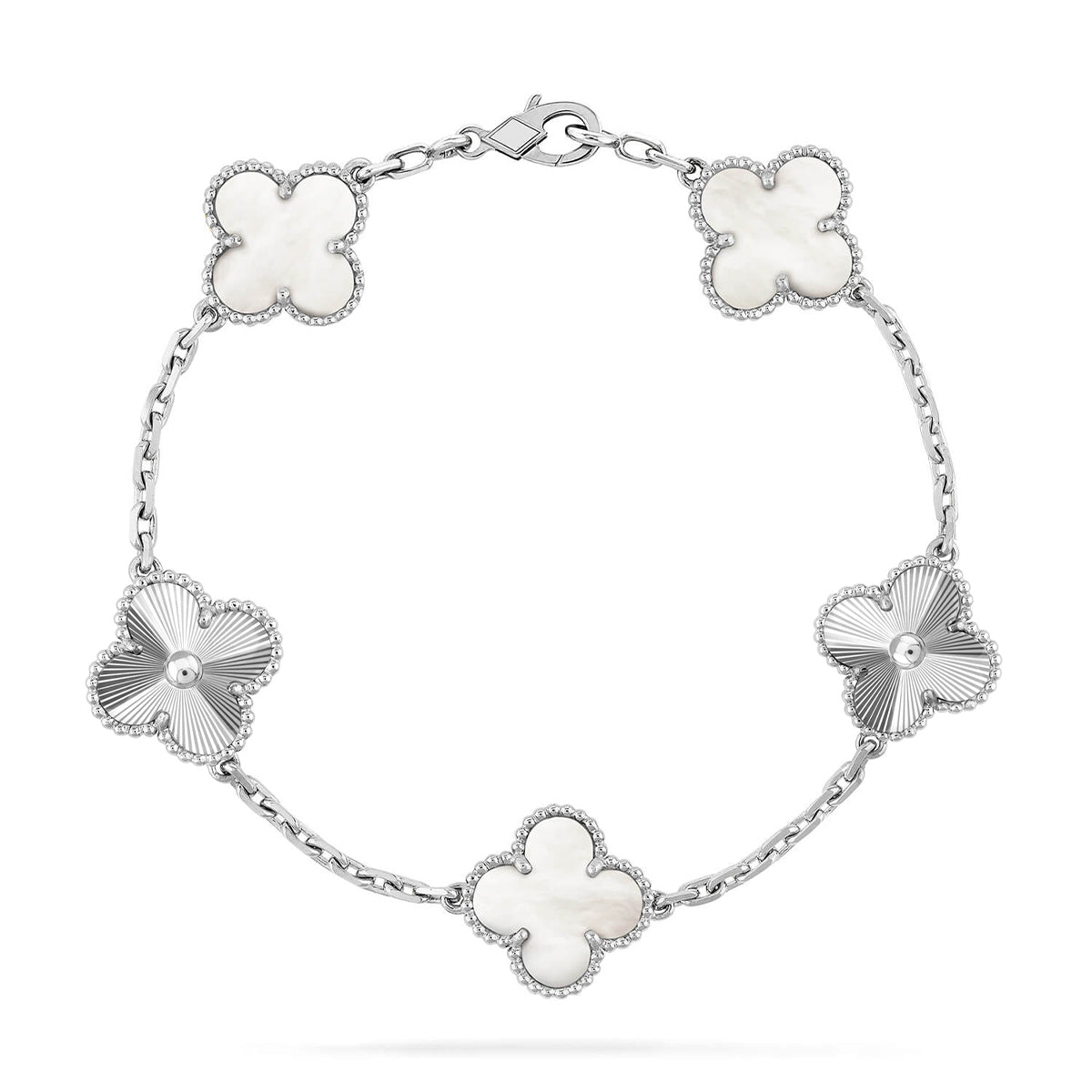 [⭐Clover Jewelry]CLOVER WHITE PEARL MOP 5 MOTIF BRACELET COLLECTION
