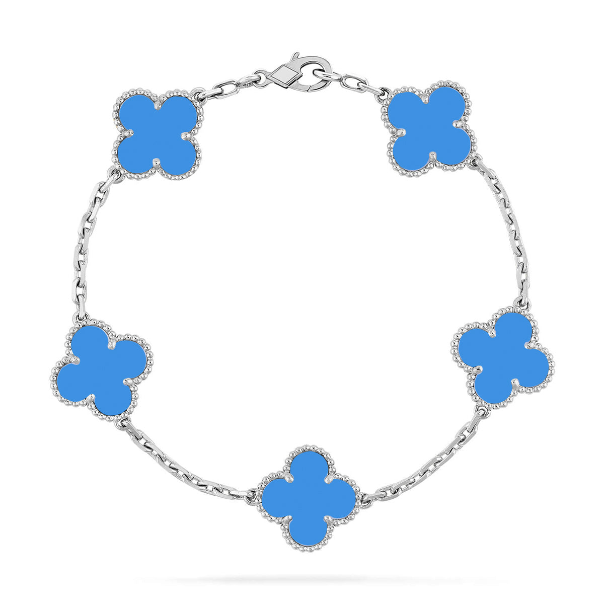 [⭐Clover Jewelry] CLOVER 5 MOTIF BLUE AGATE BRACELET COLLECTION