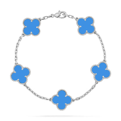 [⭐Clover Jewelry] CLOVER 5 MOTIF BLUE AGATE BRACELET COLLECTION