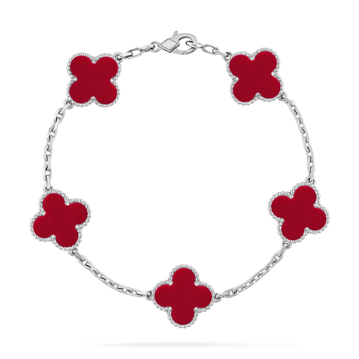 [⭐Clover Jewelry] CLOVER 5 MOTIF RED CORNELIAN BRACELET COLLECTION