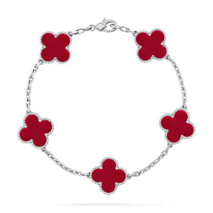 [⭐Clover Jewelry] CLOVER 5 MOTIF RED CORNELIAN BRACELET COLLECTION