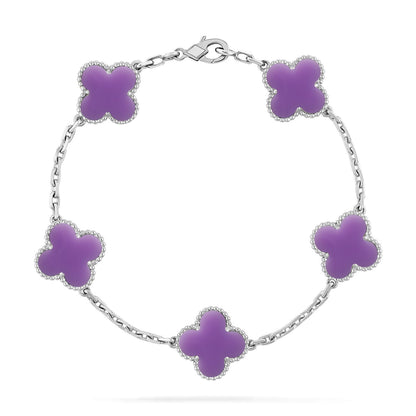 [⭐Clover Jewelry]CLOVER 5 MOTIF LIGHT PURPLE BRACELET COLLECTION