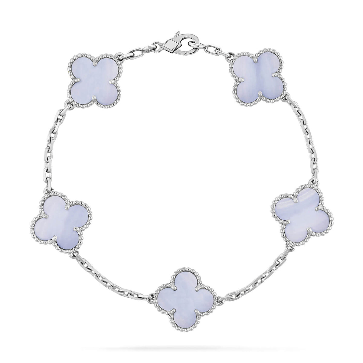 [⭐Clover Jewelry] CLOVER 5 MOTIF PURPLE CHALCEDONY BRACELET COLLECTION
