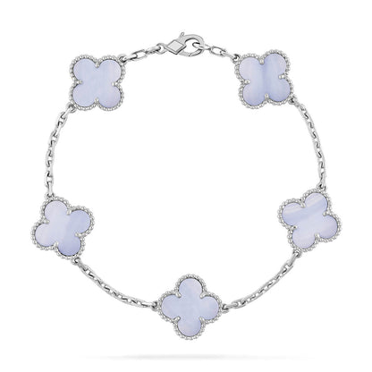 [⭐Clover Jewelry] CLOVER 5 MOTIF PURPLE CHALCEDONY BRACELET COLLECTION