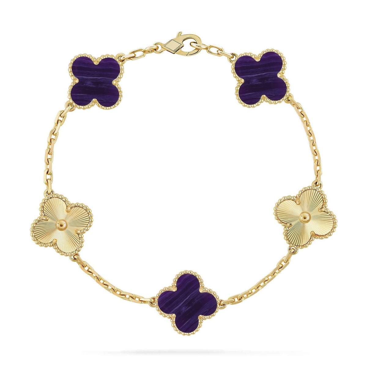 [⭐Clover Jewelry]CLOVER 5 MOTIF PURPLE STRIPES BRACELET COLLECTION