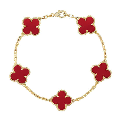 [⭐Clover Jewelry] CLOVER 5 MOTIF RED CORNELIAN BRACELET COLLECTION