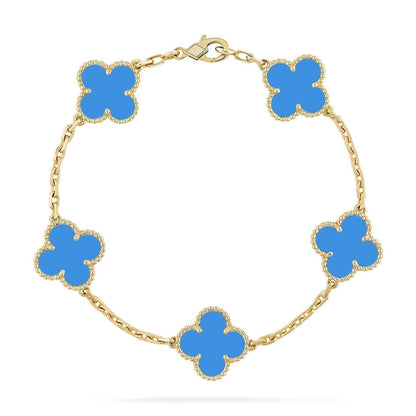[⭐Clover Jewelry] CLOVER 5 MOTIF BLUE AGATE BRACELET COLLECTION