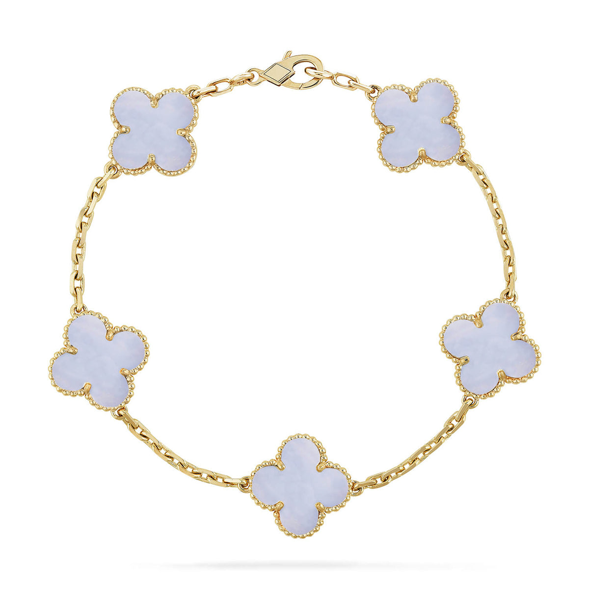 [⭐Clover Jewelry] CLOVER 5 MOTIF PURPLE CHALCEDONY BRACELET COLLECTION