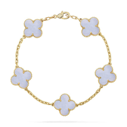 [⭐Clover Jewelry] CLOVER 5 MOTIF PURPLE CHALCEDONY BRACELET COLLECTION