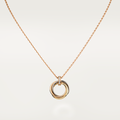 [⭐Clover Jewelry]TRINITY NECKLACE GOLD  DIAMONDS