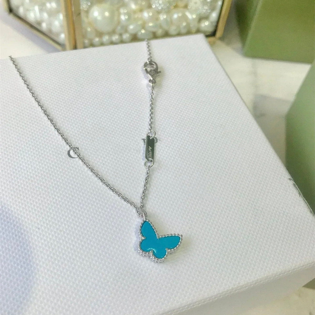 [⭐Clover Jewelry]BUTTERFLY TURQUOISE BUTTERFLY BRACELET SILVER