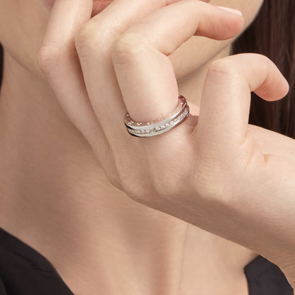 [⭐Clover Jewelry]ZERO 1 ONE-BAND PAVED DIAMONDS ON THE SPIRAL RING
