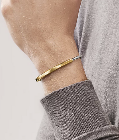 [Clover Jewelry]LOCK BRACELET YELLOW AND WHITE GOLD